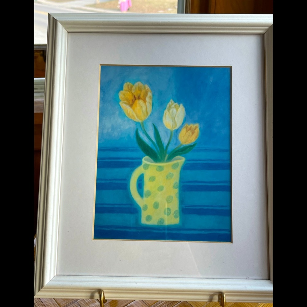 Framed print tulips in vase